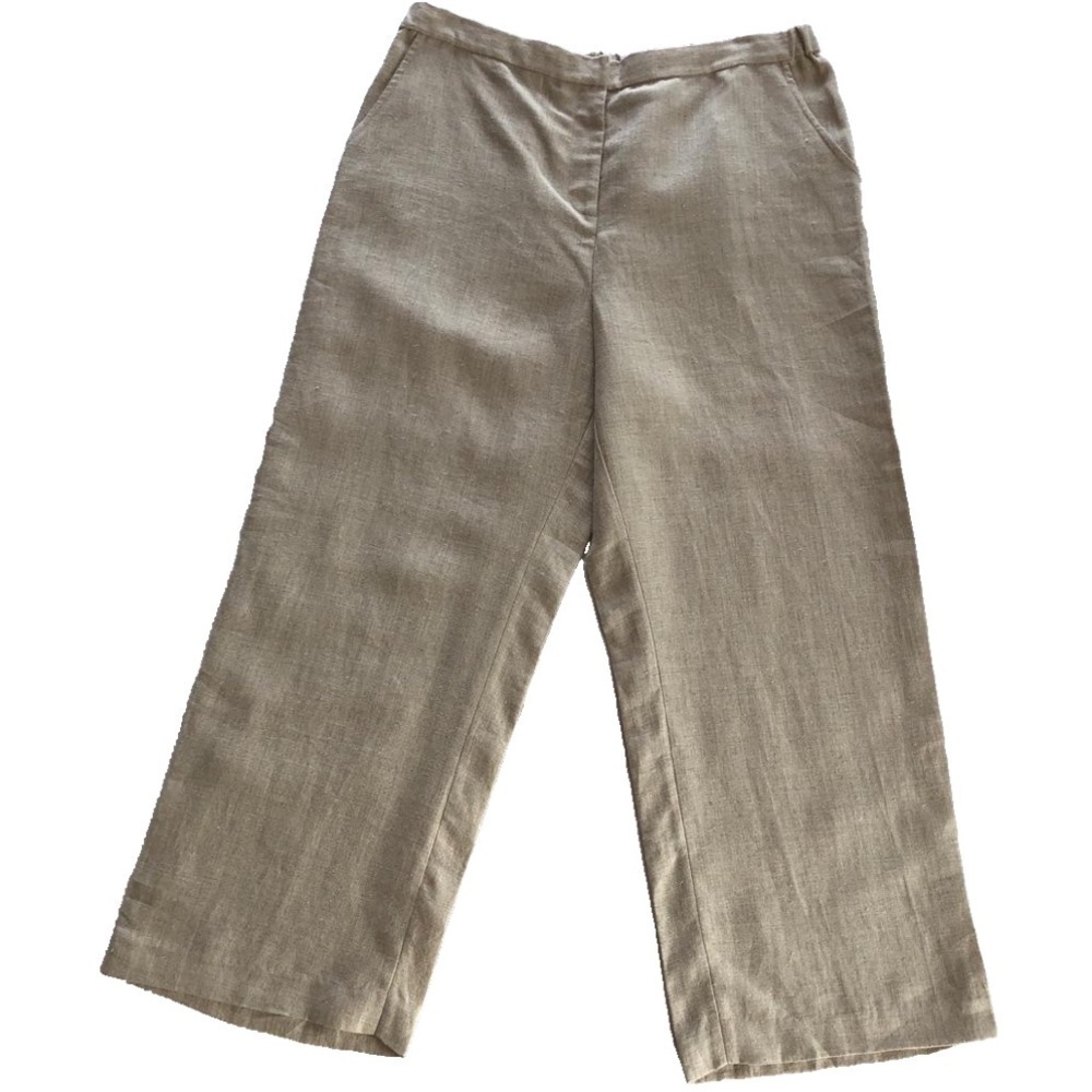 Neiman Marcus Linen Exclusive Women’s Cropped Pants. Beach, Summer, Casual. - Picture 3 of 10